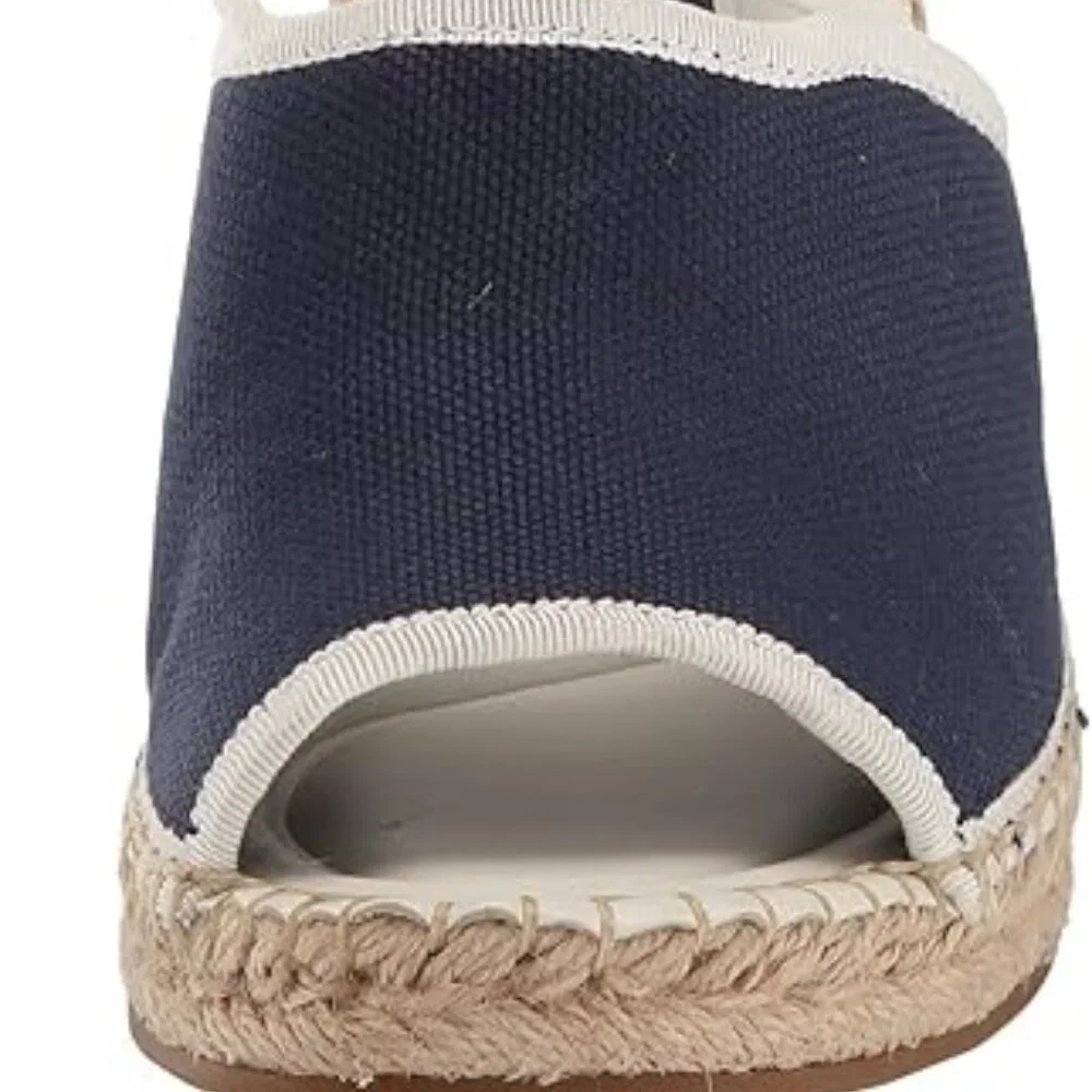 Franco Sarto Women's Sierra Lace Up Espadrille Wedges Navy Sandal NWOT sz 7.5